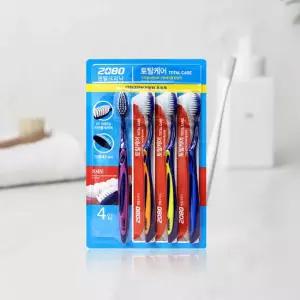 토탈케어 칫솔 4입 x 2개/ 일반모, 미세모/ 어금니 케어, 구취제거