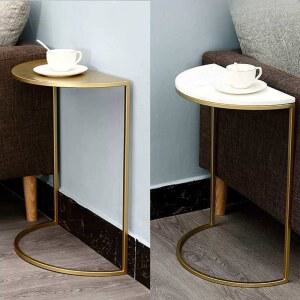 반달콘솔 소형 철체 디자인 거실 조리대 인테리어 반원모양 50x25x60cm 금속