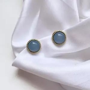 블링썸원석귀걸이 원석골드귀걸이(블루)