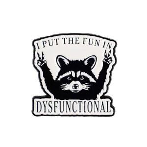 저는 기능 장애가 있는 에나멜 핀, 평화 표지판 핀 브로치가 라쿤, 친구를 위한 재미있는 선물, 엉뚱한 사람을 비꼬는 다크 유머 동물 라펠 배지, 감성적인 엉망진창 액세서리에 재미를 더했습니다