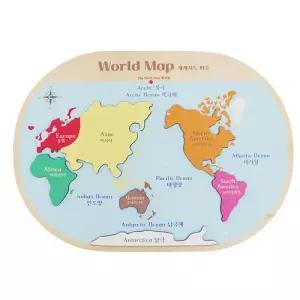 어린이 5대양 6대주 지리 수업교구 세계지도 원목 지도퍼즐