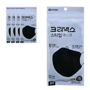 크리넥스 스타일마스크 블랙 대형 3매입x5개