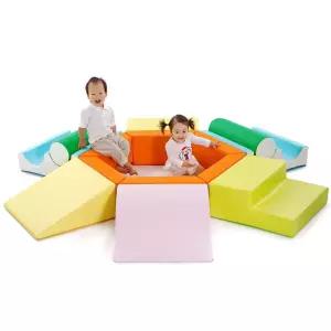 국산 실내 체육교구 방염 항균 비비드 플레이 블록매트 유치원 놀이매트 학교