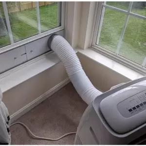 배기 에어컨덕트 이동식 휴대용 주름관 호스 실외기 차단막 배출관