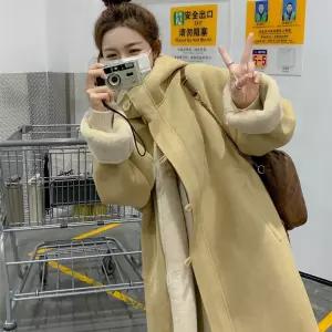 무스탕 롱코트 겨울 루즈핏 주머니 이쁜 캐주얼 여성 후드