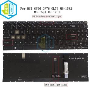 미국 RU RGB 백라이트 키보드 MSI 카타나 GF66 펄스 MS-1582 1583 MS-17L1 17H3 영어 러시아어 NSK-FG1N