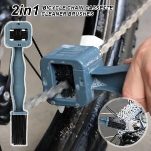 2in1 Bicycle ChainCassette Cleaning Brush Motorcycle Mountain Bike Chain Washer Maintenance Tool
