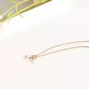 시후주얼리 로즈골드 진주 꽃 드롭 시뮬럿다이아 목걸이 EC491N WFLX1CQ