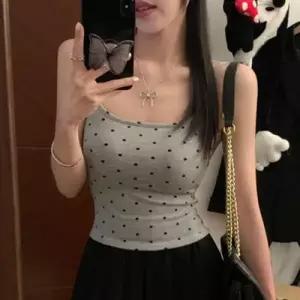 도토 땡땡이 끈나시 슬림 이너 나시탑 백오픈 WFLX6HD