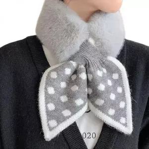 [셀러에이드]밍크 털 목도리 머플러 겨울 도트 여성 고급