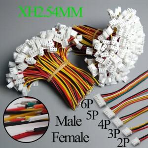 10개 마이크로 JST XH 2.54 2P 3P 4P 5P 6핀 암수 플러그 커넥터 피치 와이어 케이블 배터리 충전