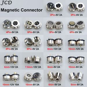 JCD 1쌍 23456핀 남성 여성 방수 원형 자석 흡착 스프링 포고핀 DC 전원 충전 마그네틱 커넥터