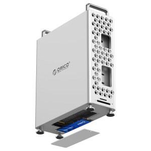 맥 미니 M4용 ORICO 미니프로 알루미늄 도킹 스탠드, 10Gbps 전송이 가능한 5-in-1 USB-C 허브, 도구 없는 설정, 부드러운 실리콘 보호, 올인원 확장 도크(MS10-5P)
