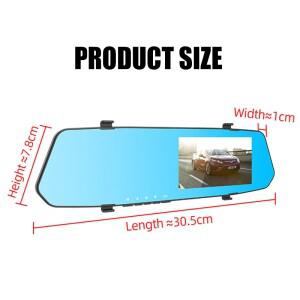 4.3인치 HD 전후방 듀얼 채널 스트리밍 블랙박스 카메라 차량용 비디오 레코더 DVR 야간 시야