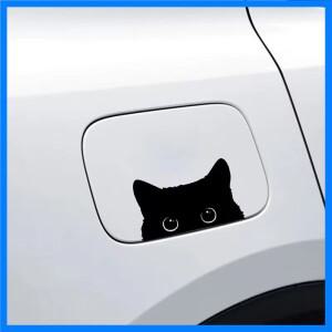 자동차 스티커 만화 고양이 스티커 큰 눈을 가진 검은 고양이 비닐 장식 스티커 자동차 스타일링 커버 방수