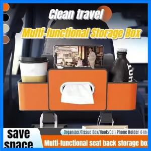자동차 뒷좌석 정리함 다기능 가죽 내부 수납 가방 걸이형 시트백 티슈 물컵 홀더 자동차 액세서리