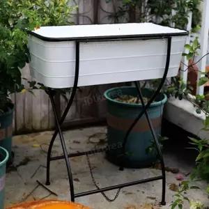 빈티지 빈티지소품 철재 에나멜 법랑 베이비욕조 카키 소품