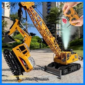 RC 크레인 트랙터 2.4G 15/13/11/9채널 어린이용 전동 합금 암 리모컨 트럭 엔지니어링 차량 전동 스프레이