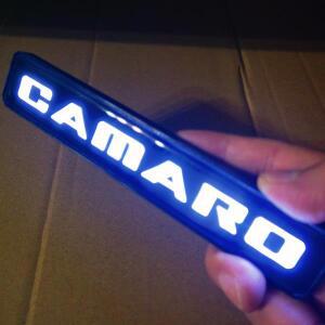 카마로 그릴 라이트 화이트 LED 엠블럼 네트 무드 램프 자동차 스타일링