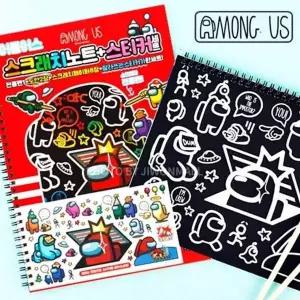 스크래치 689WWG97 어몽어스 스티커세트 노트 랜덤 초등학생문