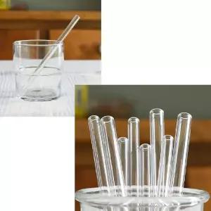 내열유리 빨대 다회용 유리빨대 스트로우 일자형 3P 길이 15cm 외경 8mm