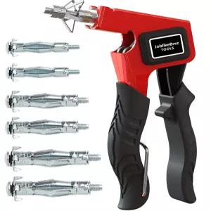 JoblikeBrez 몰리 볼트(0.12-1.28인치) 3가지 크기의 34개 PCS 설정 도구가 있는 헤비 듀티 중공 벽 앵커