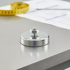 써치라이트용 고정 자석 실버 48mm 탈부착 강력자석 지게차 작업등 거치대 자동차 브라켓