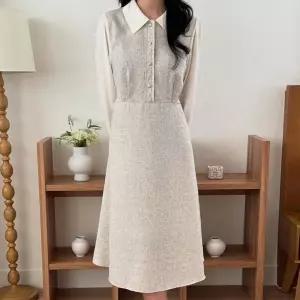 [하프클럽/] 진주앤티크카라원피스 YPX108M601 빅사이즈