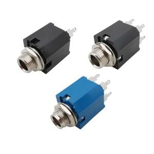 PJ-612A 6.35mm 잭 3/5 핀 오디오 마이크 암 소켓 커넥터 너트 패널 마운트 TRS 1/4 인치 잭 5개