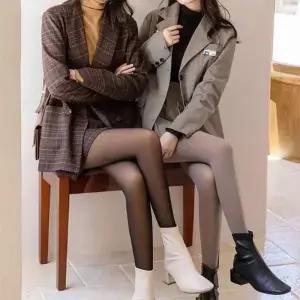 [옷자락] 여자 따뜻한 하이웨이스트 착시 압박 스타킹