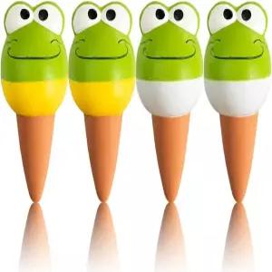 피지아오카 테라코타 셀프 워터링 스파이크 4팩 식물 글로브 자동 장치 휴가용 실내 실외 식물(개구리)을