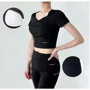 [라일리여성의류] Rly 여성 스포츠 크롭 반팔티 레깅스 세트 5부 1P