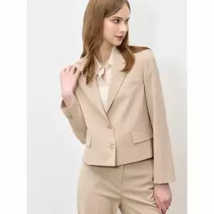 [하프클럽/쉬즈미스]2SET 싱글 크롭 재킷+스트레치 루즈핏 슬랙스 2종세트 (