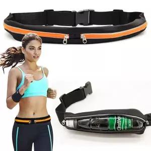 여자힙색 힙색 오렌지 플립 벨트 가방 러닝 마라톤 핸드폰 물병