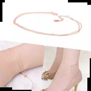 14K 로즈골드 여리여리 두줄 금 체인 팔찌 발찌