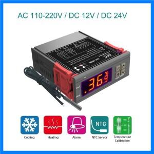 STC1000 LED 디지털 온도 컨트롤러 AC110-220V 히터 냉동고 냉장고 용 NTC 센서가있는 릴레이 온도 조절기