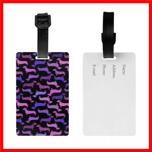 이름 카드가 달린 맞춤형 귀여운 닥스훈트 소시지 개 수하물 태그 강아지 동물 프라이버시 커버 ID 라벨 여