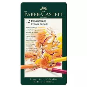 파버카스텔 폴리크로모스 전문가용 유성 색연필 12 틴케이스12 용연필 세트 조카선물 어린이 수채