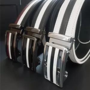 홀스퀘어 삼선가죽 자동벨트 남자 남성 골프 버클 허리띠 혁띠 패션 캐쥬얼