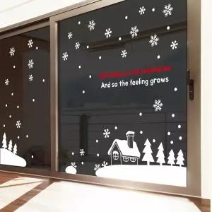 크리스마스 눈꽃 그래픽스티커 내리는 마을 데코 꾸밈 성탄절 장식용 인테리어 시트지 포인트지 겨울 연말