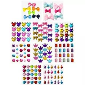 22000 플러스 리본 큐빅 비즈스티커 20개입보석 장식 다꾸 데코 단체선물 판촉물 쥬얼리 꾸밈