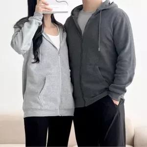 남녀 공용 간절기 캐주얼 점퍼 베이직 기모 후드 집업 남자가디건 데일리 니트 간후드 투웨이 야상 남성투