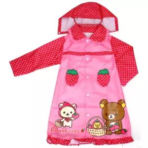 리락쿠마 딸기 아동 우의 핑크 비옷 유아 우비 캐릭터 용우의