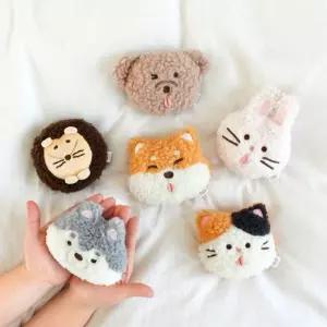 모찌타운 뽀글 얼굴형 핫팩인형방한용품 다회용 귀여운 겨울 재사용 전자레인지