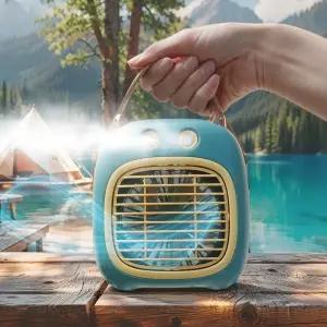 미스트 가습 탁상용 선풍기 충전식 소형 캠핑 무선 사무실 무소음용 책상 형선풍기 용선풍기 캠핑용