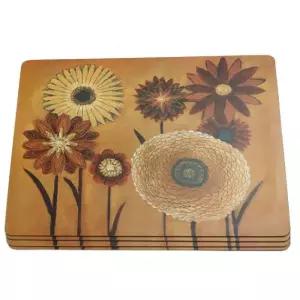 코르크 테이블 매트 대 4세트 테이블보 식탁깔게깔개 장식용 인테리어 사각 디자인 꽃무늬 가족