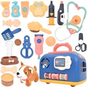 펫케이지 반려동물 미용케어 병원놀이 켄넬 세트 강아지 rx-818e 애착인형 이동장장난감 역할 체험 진료 진