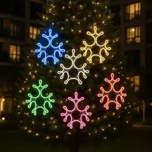 크리스마스 LED 전구 눈모양 눈꽃 장식 37cm 트리 카페 나무 KC마크 용조명 인테리어 미니 결정