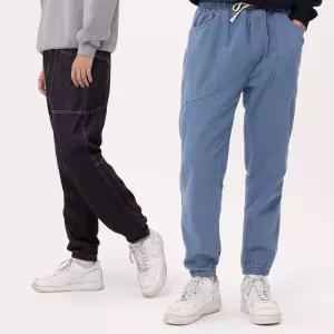 남자 테이퍼드 청바지 밴딩 데님 조거팬츠남성 브랜드 와이드 셀비지 스판 코디