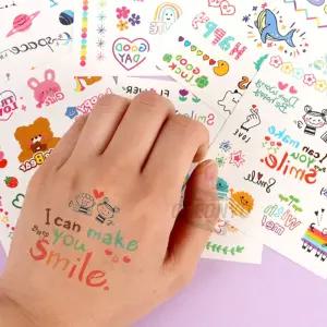 스티커 18매 1세트문구 패션타투문신 소형 발목 손목 얼굴 타투 미니